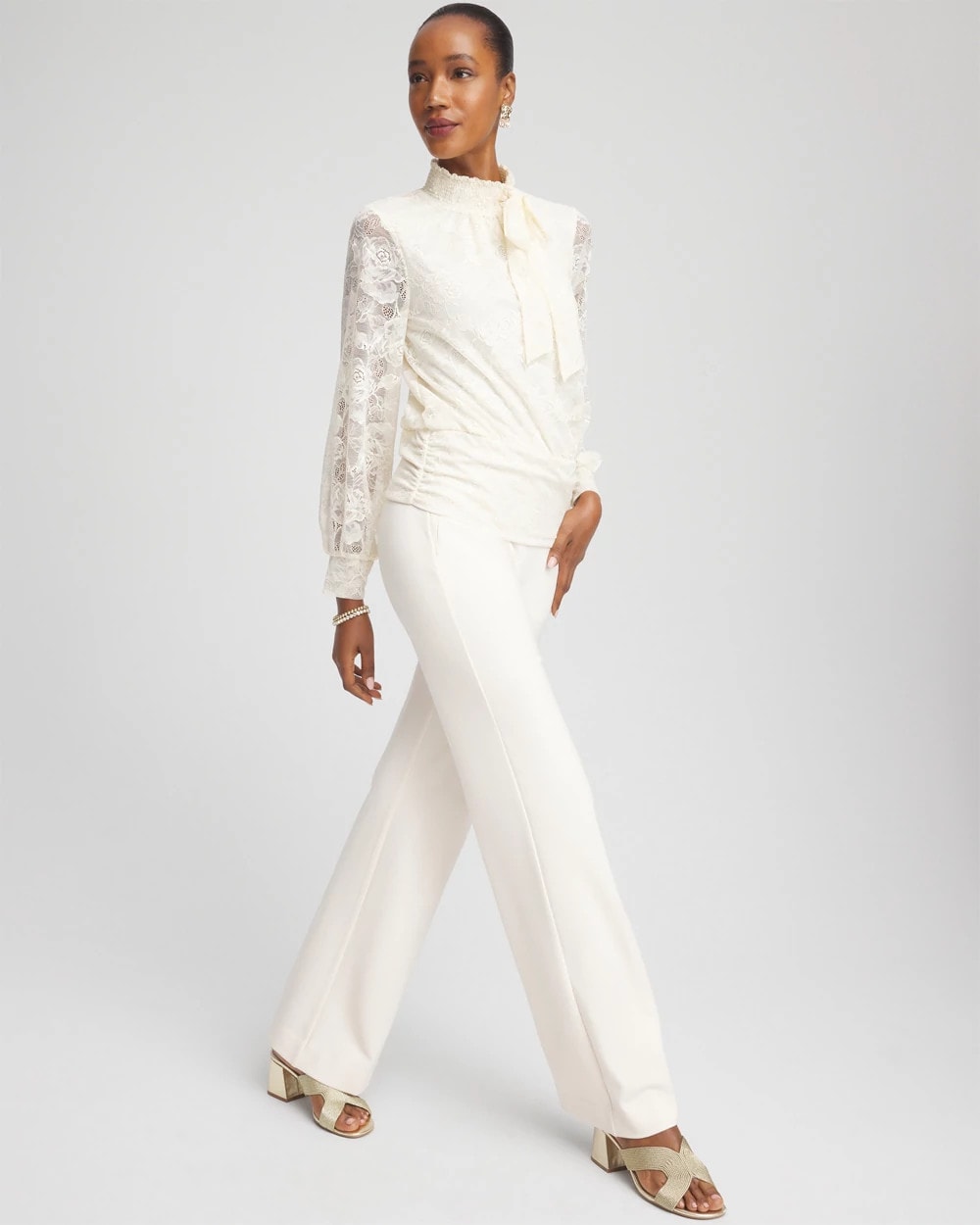 Chico's | Juliet Wide Full Length Pant/ English Cream
