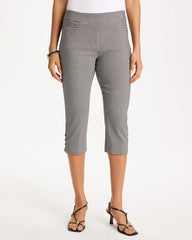 Chico's | Brigitte™ Slim Gingham Pull-On Capri Pant/ Black