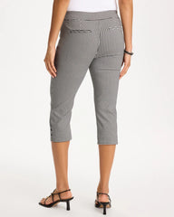 Chico's | Brigitte™ Slim Gingham Pull-On Capri Pant/ Black