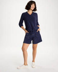 Chico's | Zenergy® Terry Cloth Jacquard Shorts/ Passport Blue