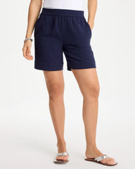 Chico's | Gauze Cotton Shorts/ Passport Blue