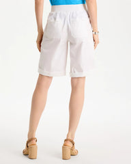 Chico's | Poplin Cotton Roll-Tab Shorts/ Alabaster