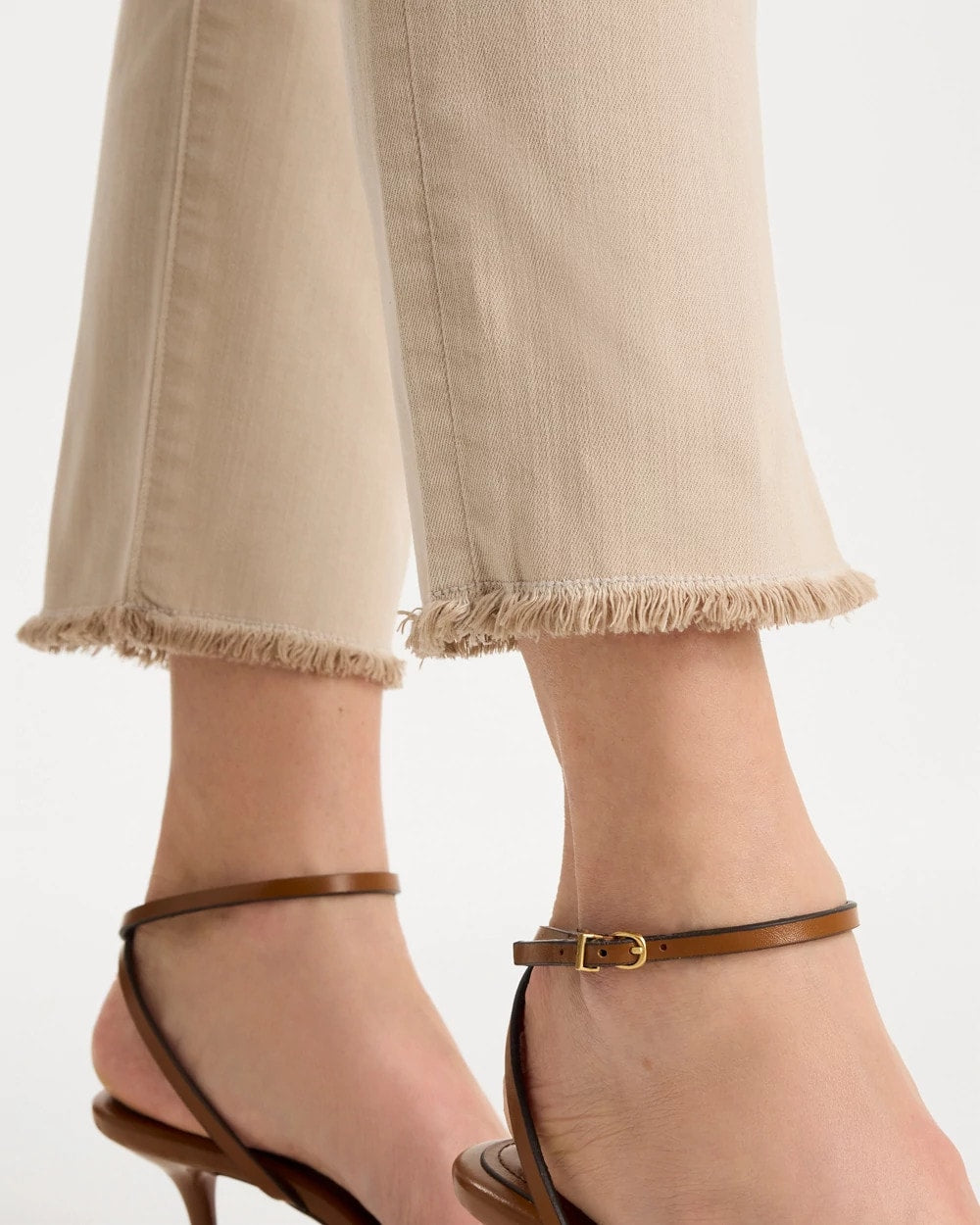 Chico's | Girlfriend Slim Frayed Crop Jeans/ Smokey Taupe