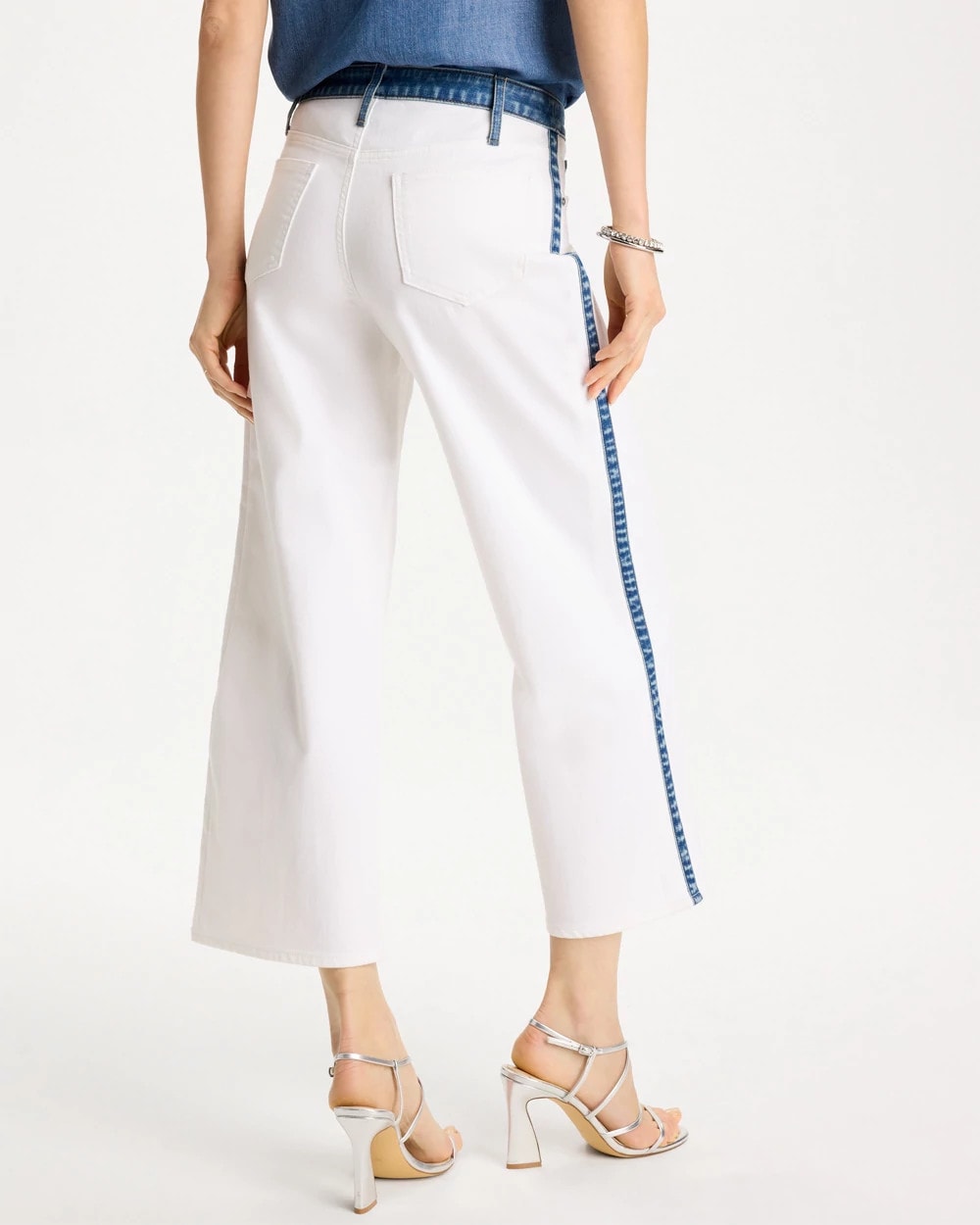 Chico's | Girlfriend Straight Colorblock Jeans/ Alabaster