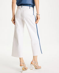 Chico's | Girlfriend Straight Colorblock Jeans/ Alabaster