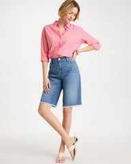 Chico's | Boyfriend Frayed Jean Shorts/ Aquaria Indigo