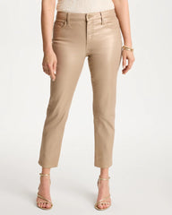 Chico's | Girlfriend Slim Coated Crop Jeans/ Gold Foil Coated