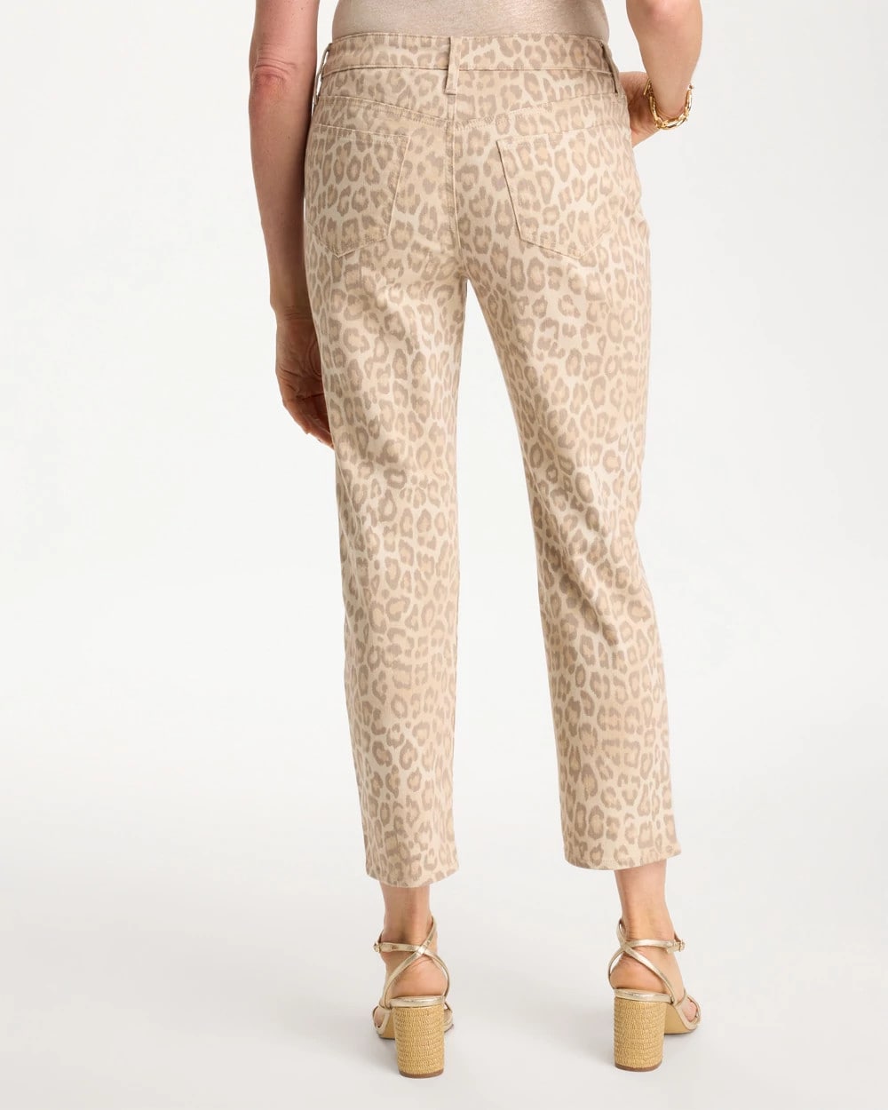 Chico's | Animal Print Girlfriend Slim Cropped Jeans/ Classic Animal