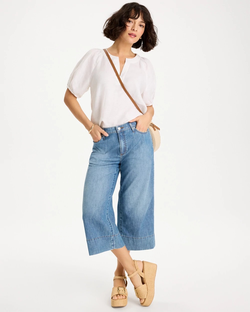Chico's | Lightweight Wide-Leg Capri Jeans/ Burano Indigo