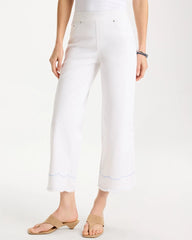 Chico's | Pull-On Wide-Leg White Crop Jeans/ Alabaster