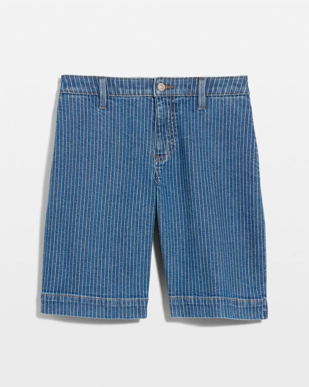 Chico's | Striped Denim Trouser Shorts/ Indigo