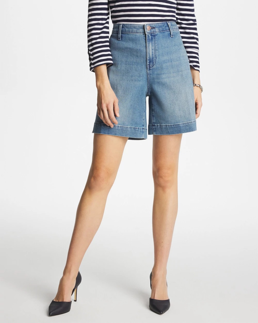 Chico's | Denim Trouser Shorts/ Monaco Indigo