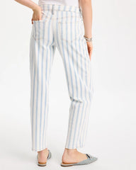 Chico's | Striped Relaxed Boyfriend Jean/ Bungalow Indigo Stripe