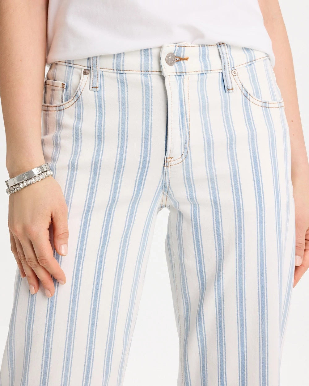 Chico's | Striped Relaxed Boyfriend Jean/ Bungalow Indigo Stripe