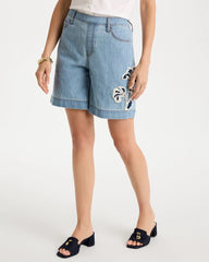 Chico's | Embellished Lightweight Jean Shorts/ Graciela Indigo