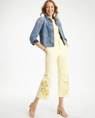 Chico's | Trouser Cutwork Crop Jeans/ Golden Haze