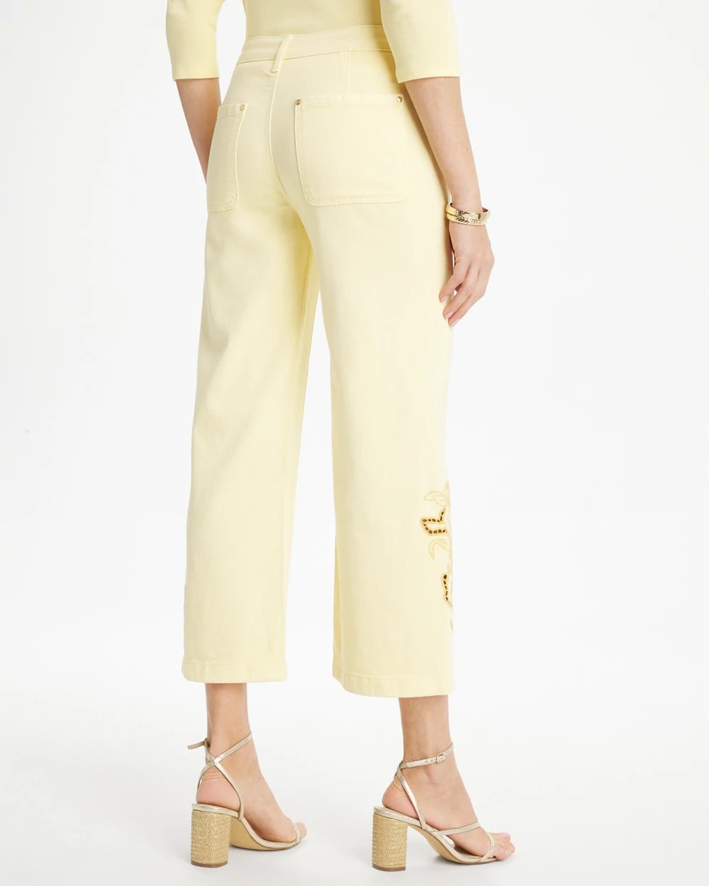 Chico's | Trouser Cutwork Crop Jeans/ Golden Haze