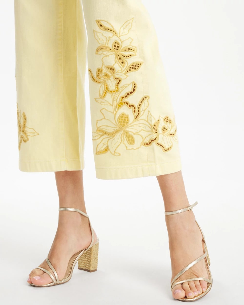 Chico's | Trouser Cutwork Crop Jeans/ Golden Haze