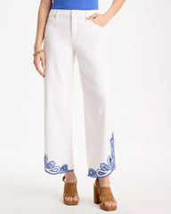 Chico's | Girlfriend Wide-Leg Cutout Crop Jean/ Alabaster