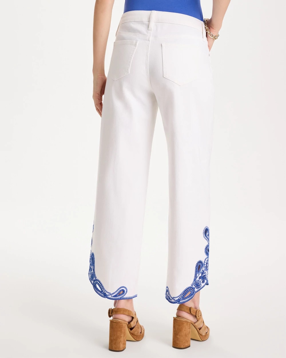 Chico's | Girlfriend Wide-Leg Cutout Crop Jean/ Alabaster