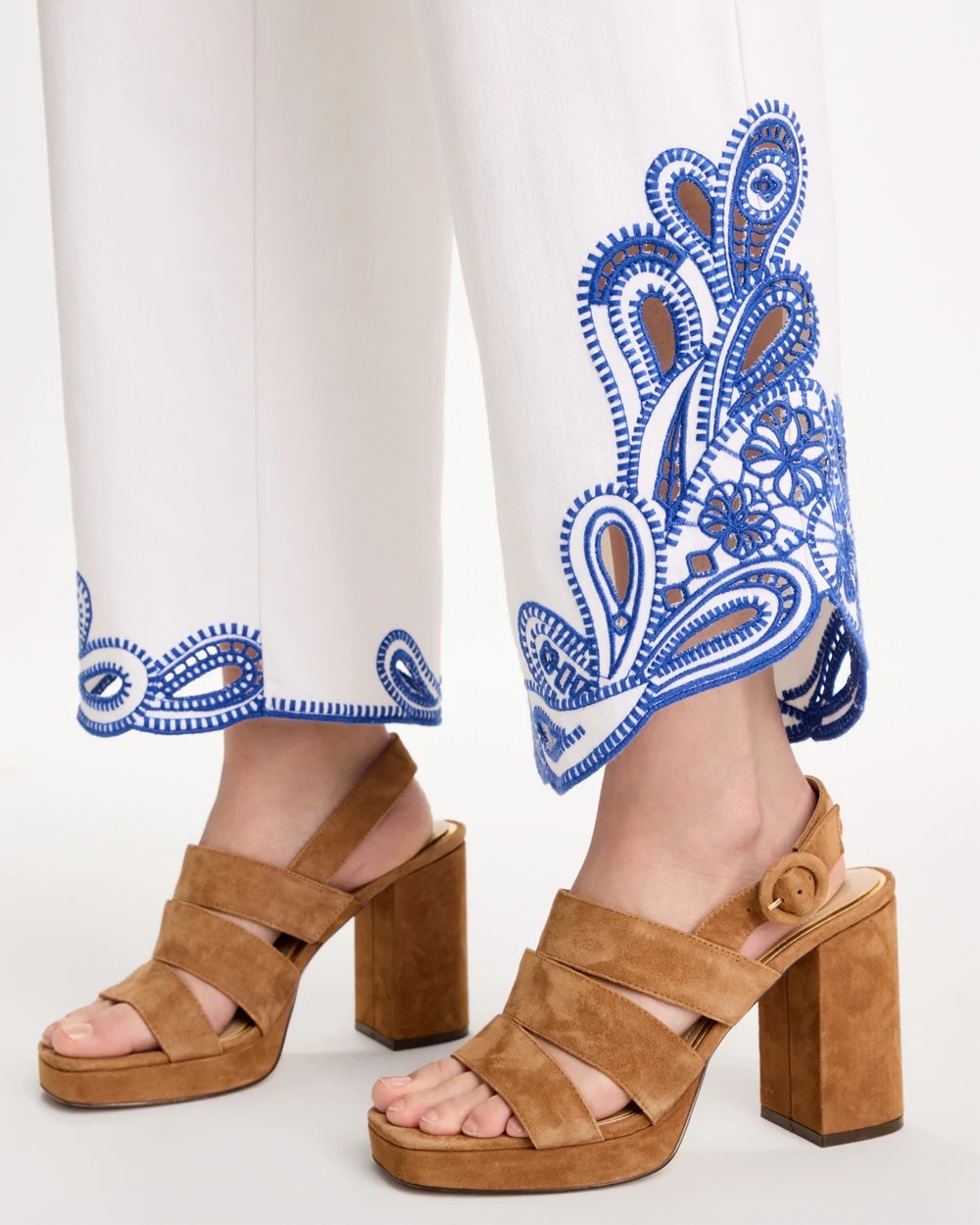 Chico's | Girlfriend Wide-Leg Cutout Crop Jean/ Alabaster