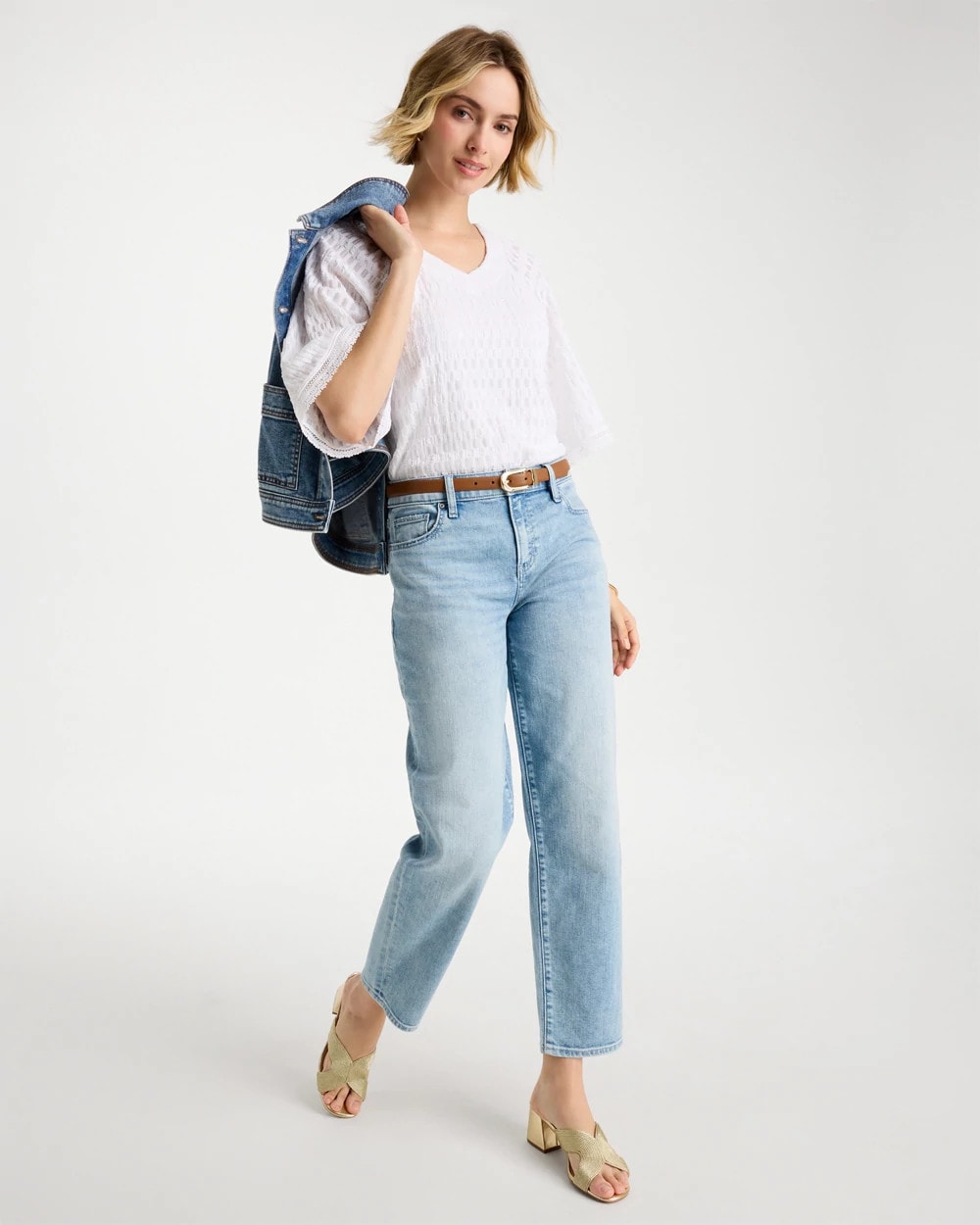 Chico's | Relaxed Boyfriend Rolled Hem Jean/ Bahama Indigo