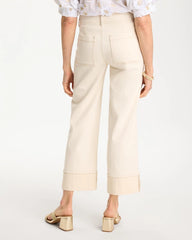 Chico's | Pintuck Cuffed Cropped Jeans/ Neutral
