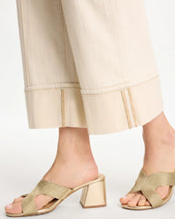 Chico's | Pintuck Cuffed Cropped Jeans/ Neutral