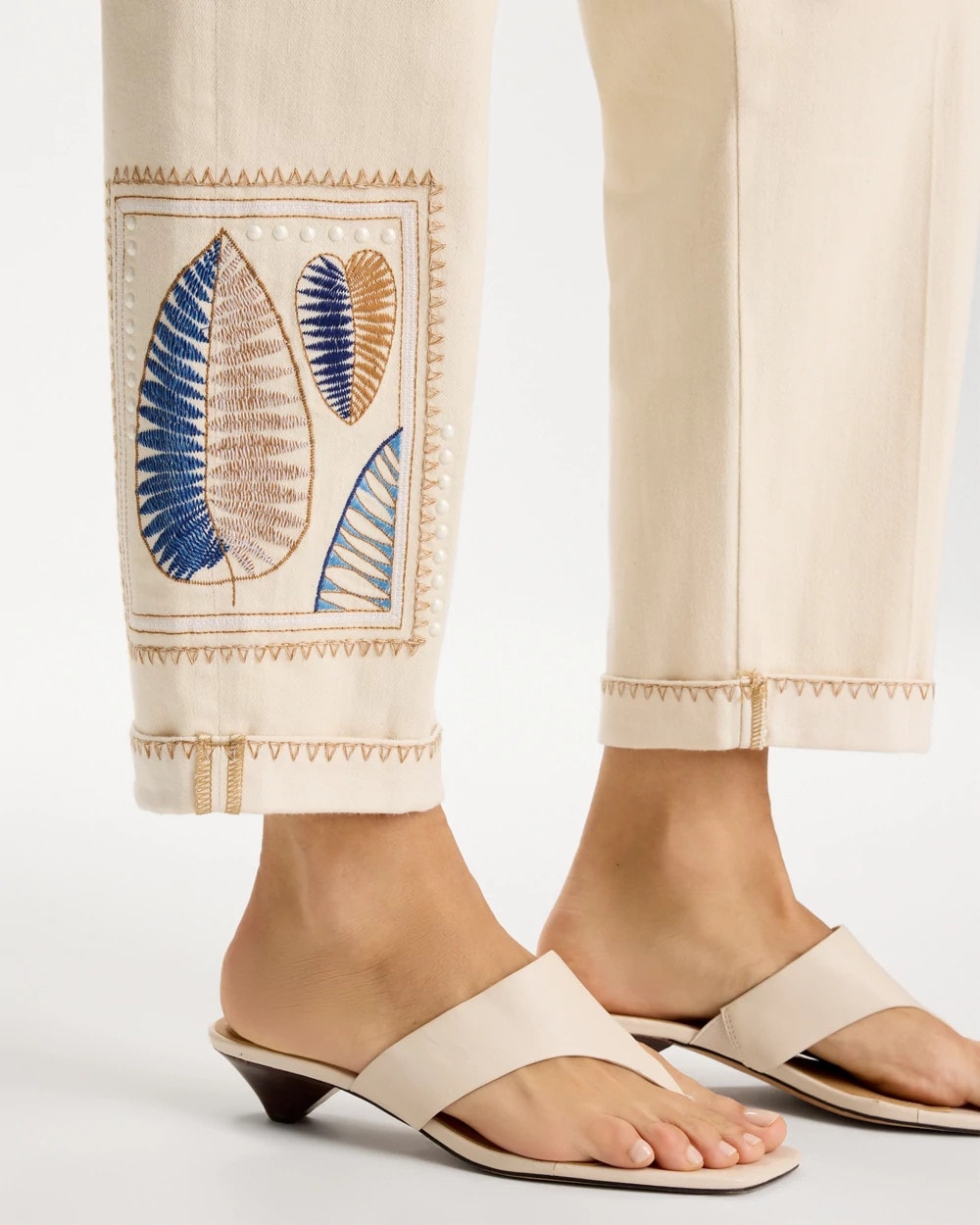 Chico's | Patchwork Relaxed Boyfriend Jean/ Natural Seeded