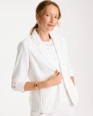Chico's | Linen Roll Sleeve Blazer/ Alabaster