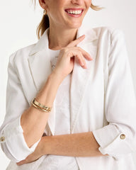 Chico's | Linen Roll Sleeve Blazer/ Alabaster