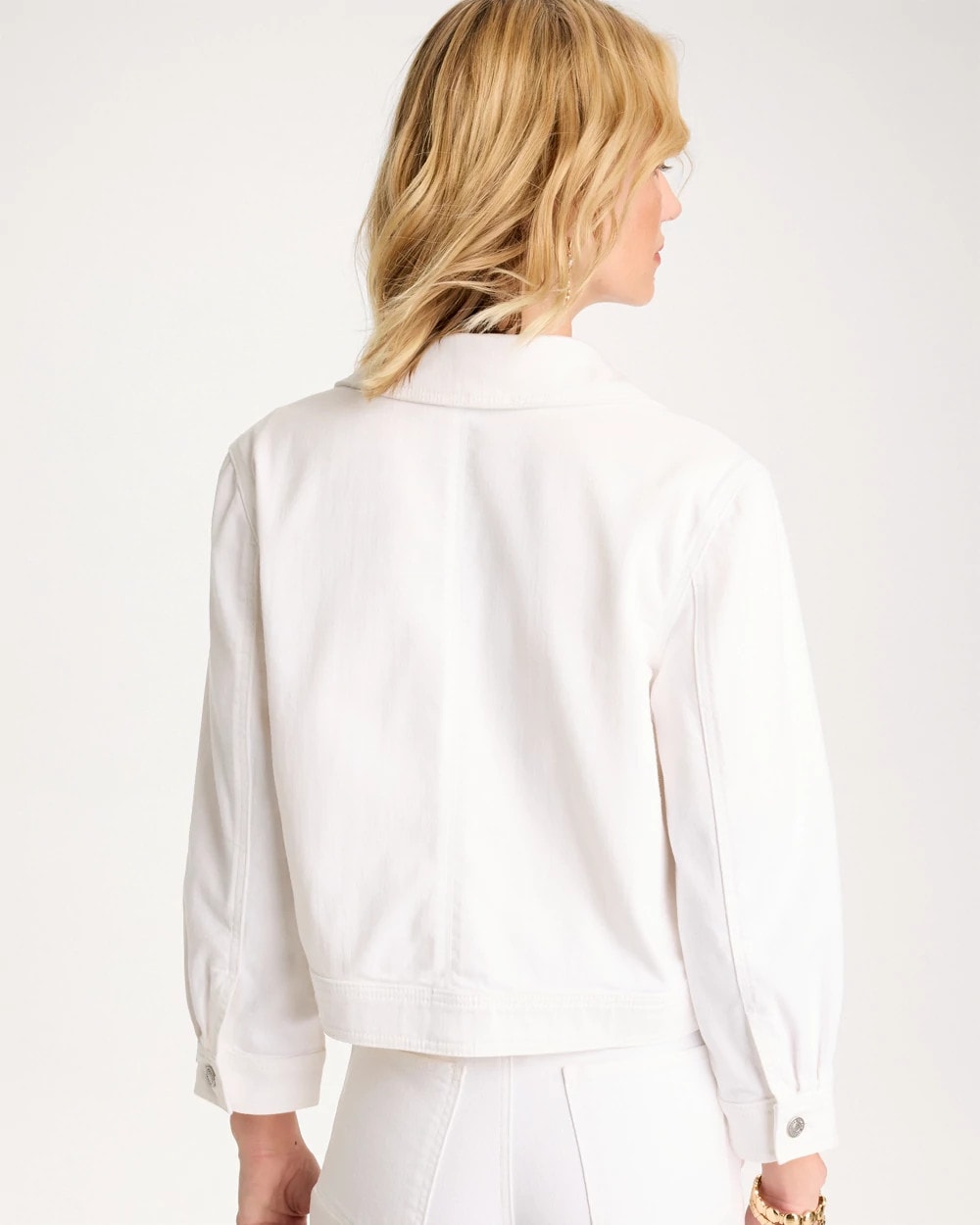 Chico's | Cropped Denim Trucker Jacket/ Alabaster