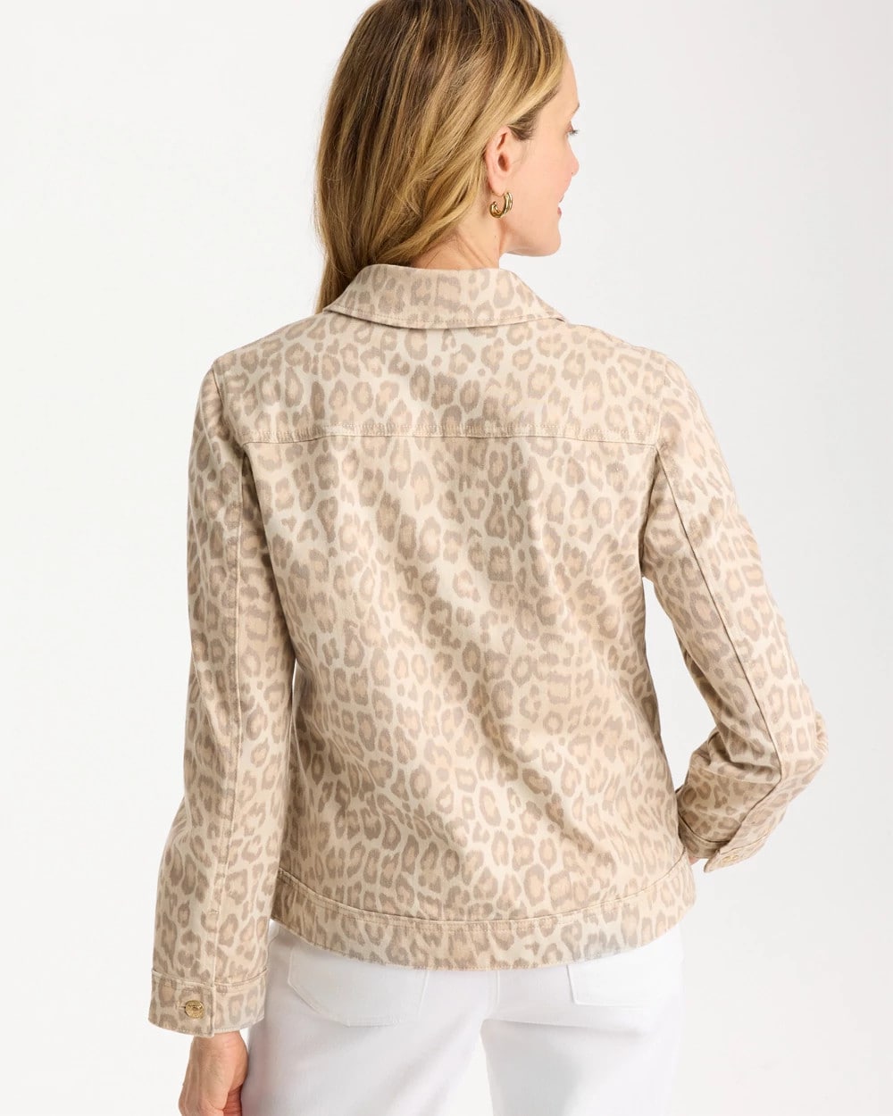 Chico's | Denim Leopard Print Jacket/ Classic Animal
