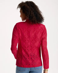 Chico's | Lace Cutwork Blazer/ Cherry Lush