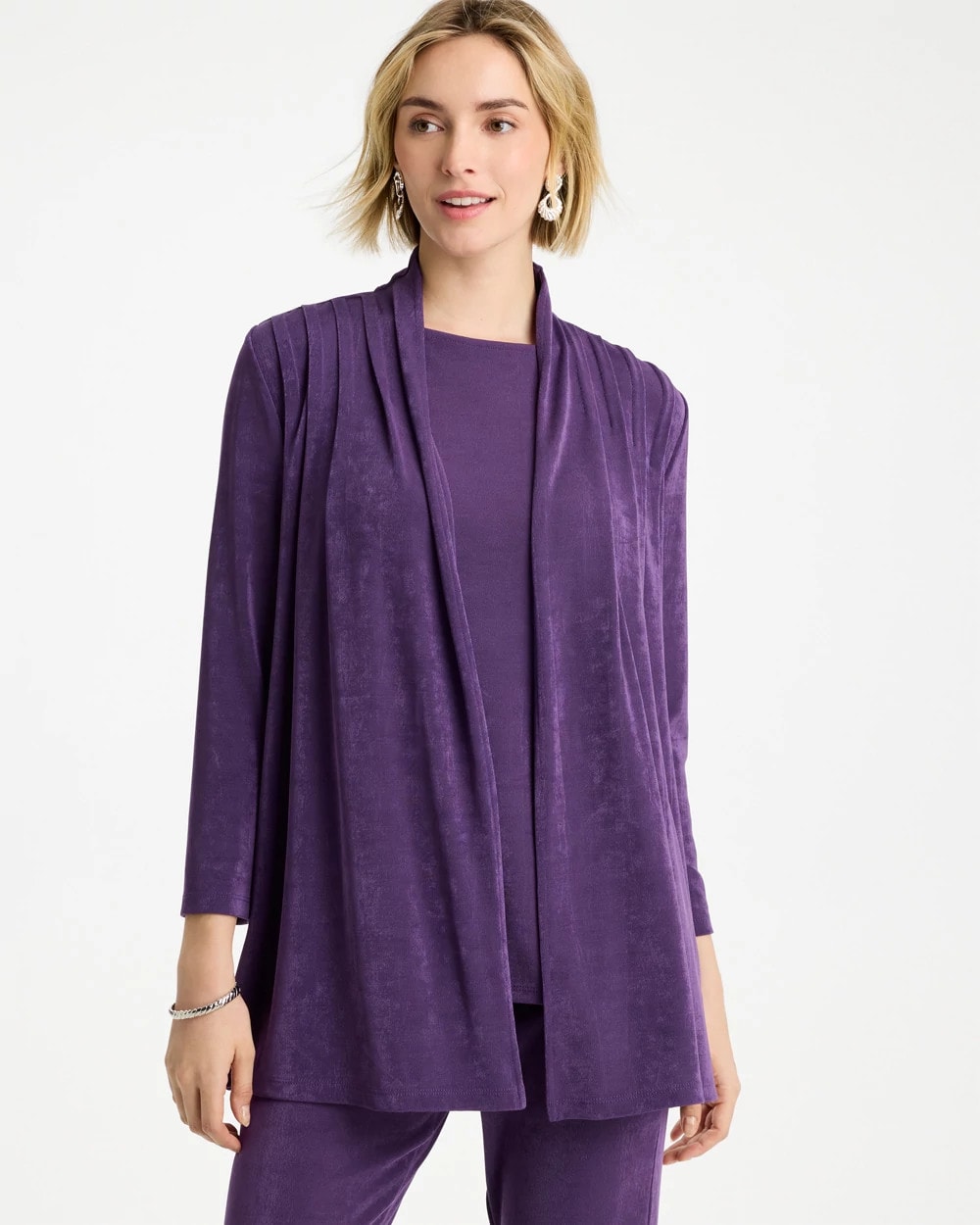 Chico's | Travelers™ Pleat Front Jacket/ Rich Amethyst