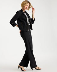 Chico's | Linen Moto Jacket/ Black