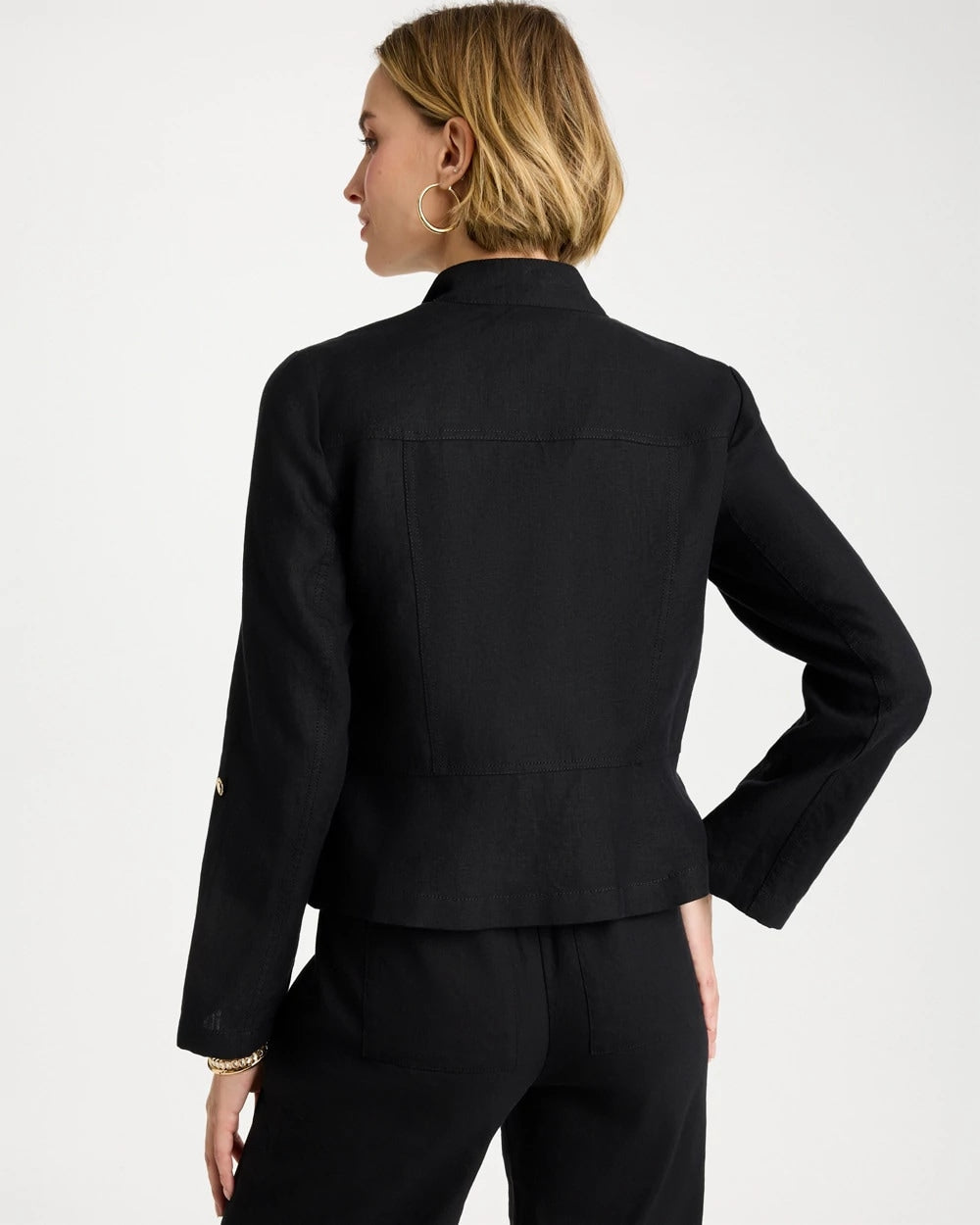Chico's | Linen Moto Jacket/ Black