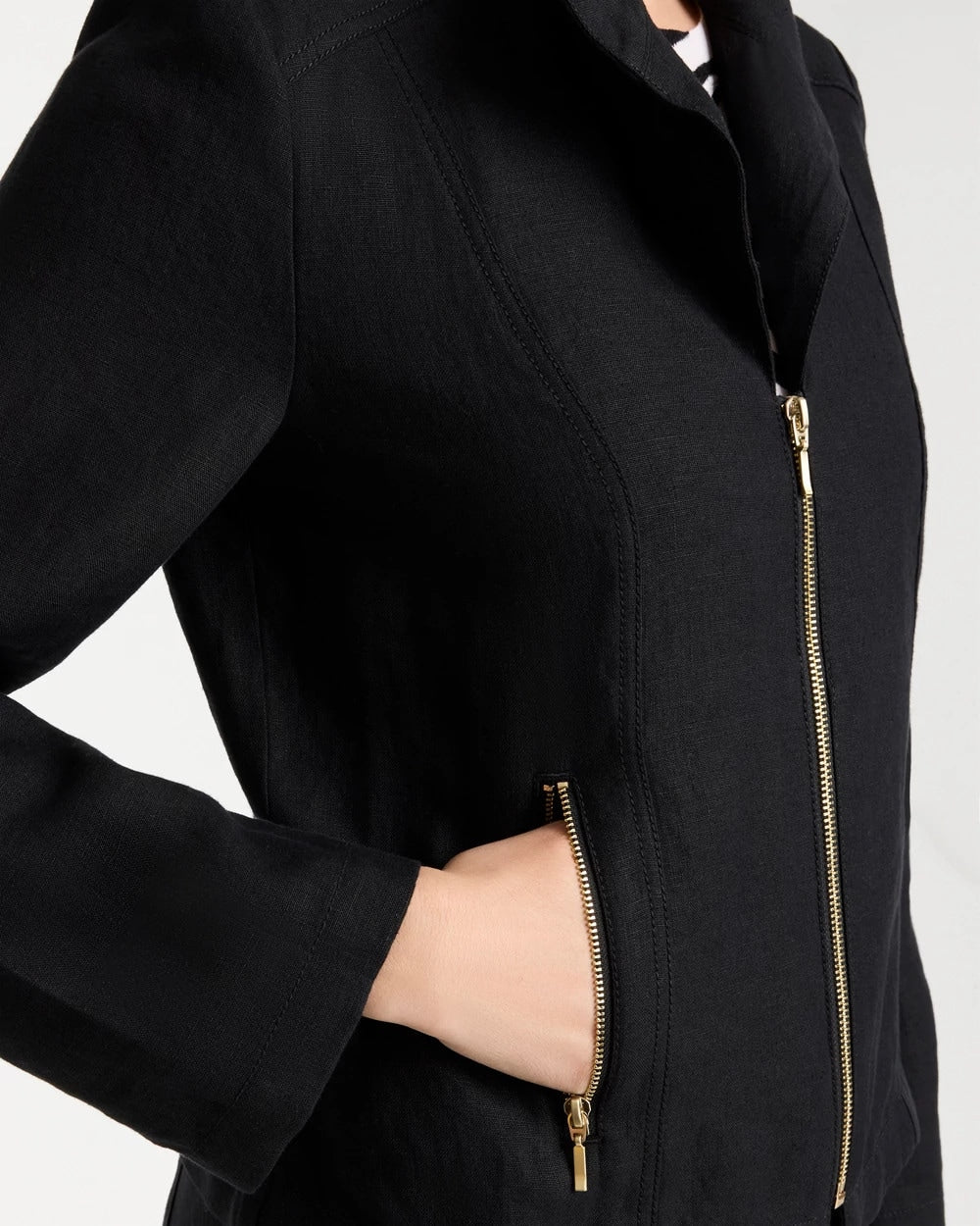 Chico's | Linen Moto Jacket/ Black