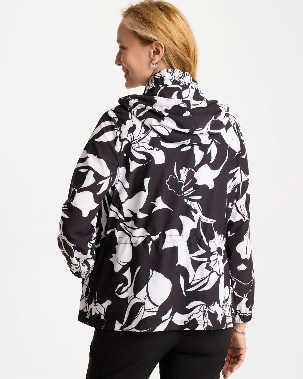 Chico's | Zenergy® Ripstop Floral Nights Anorak Jacket/ Black