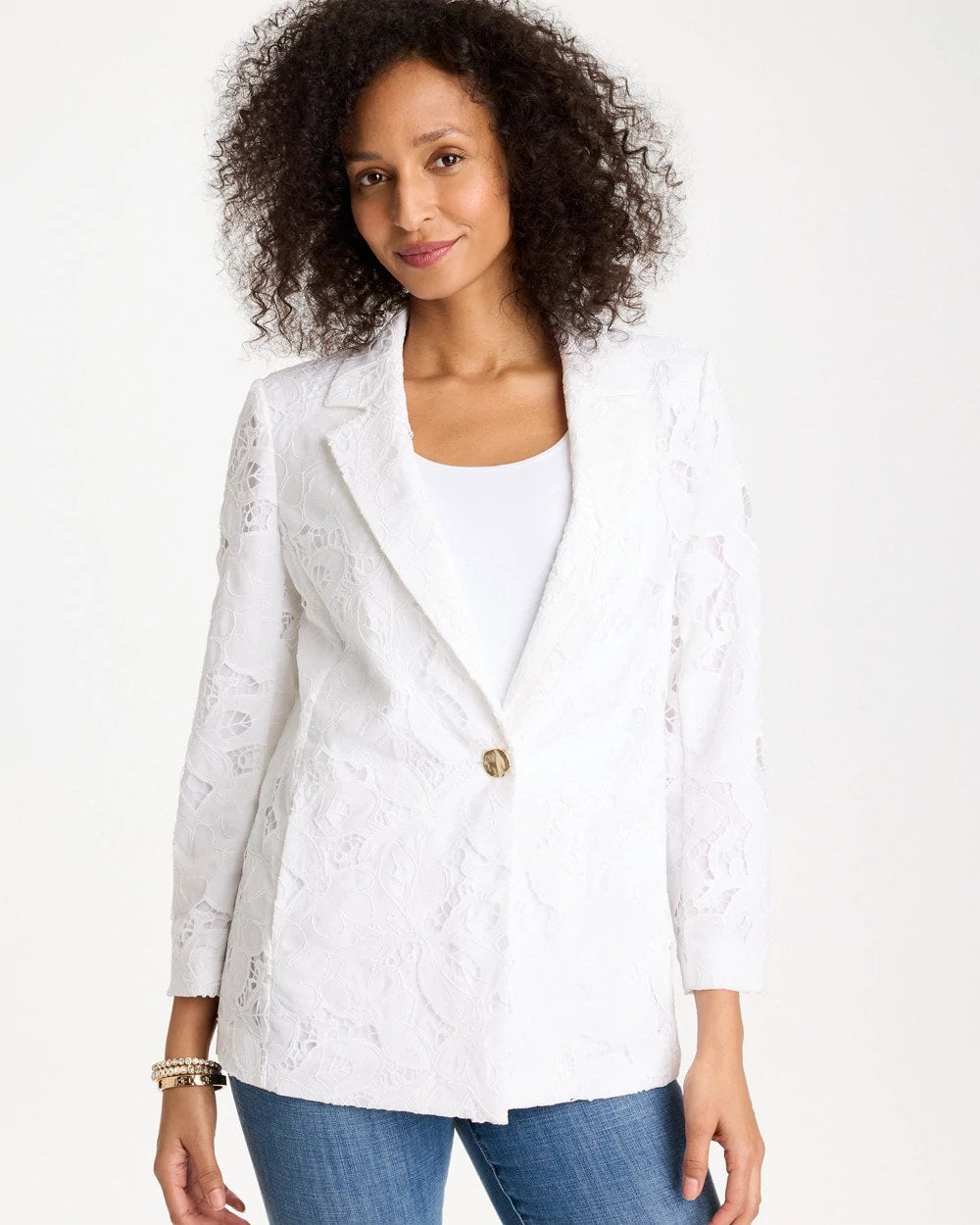 Chico's | Classic Lace Blazer/ Alabaster