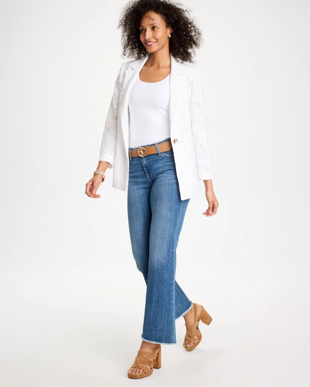 Chico's | Classic Lace Blazer/ Alabaster