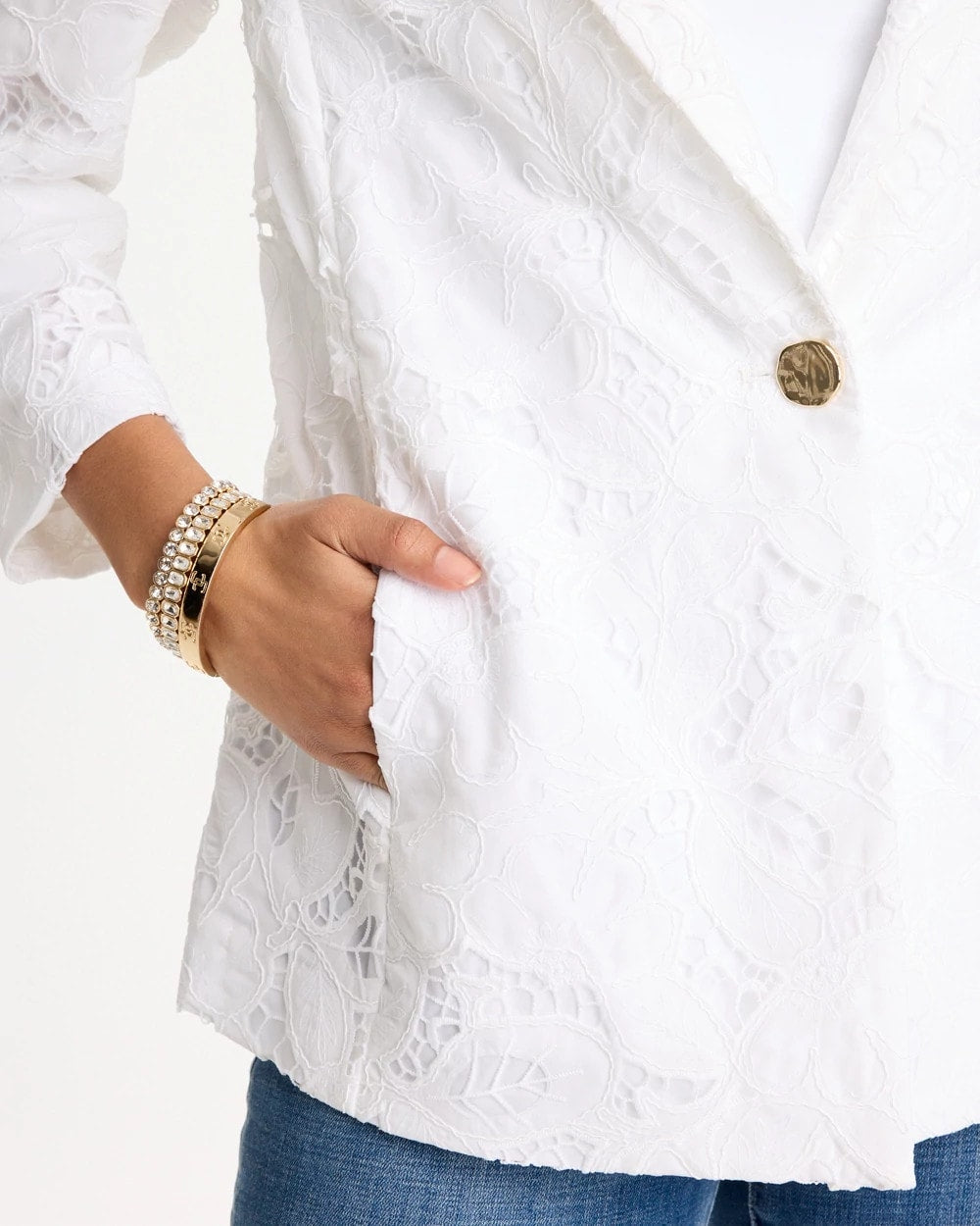 Chico's | Classic Lace Blazer/ Alabaster