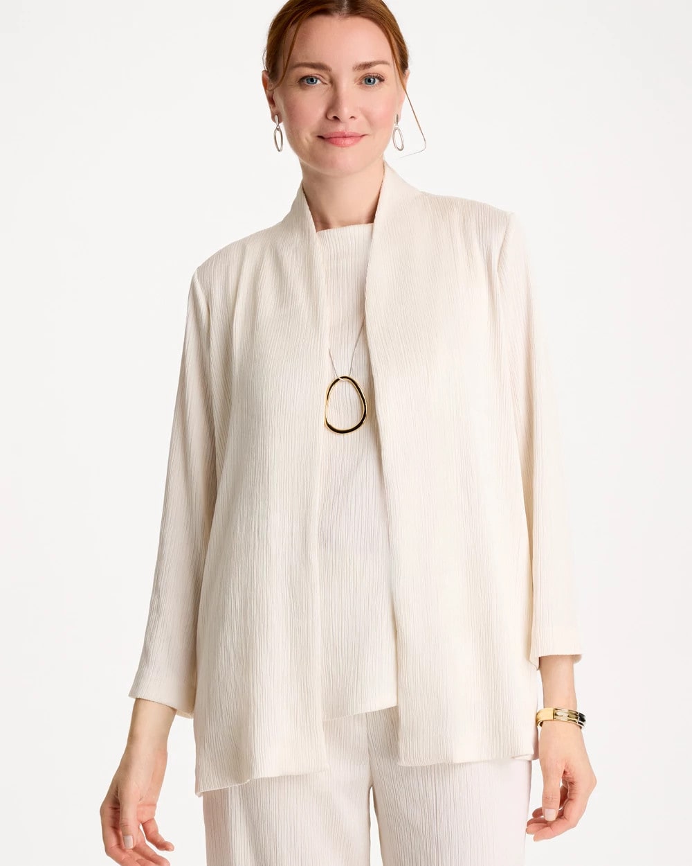 Chico's | Travelers™ Crinkle Textured Cardigan/ Sea Salt
