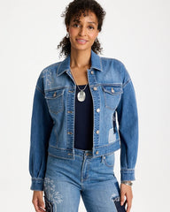 Chico's | Denim Parrot Pocket Jacket/ Underwater Indigo