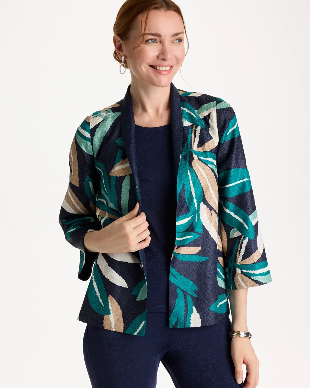 Chico's | Travelers™ Collection Palm Crushed Jacket/ Kings Navy