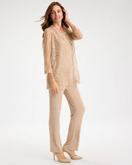 Chico's | Travelers™ Sheer Embroidered Cardigan/ New Sonora Sand