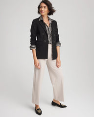 Chico's | Ponte Double-Breasted Knit Blazer/ Black