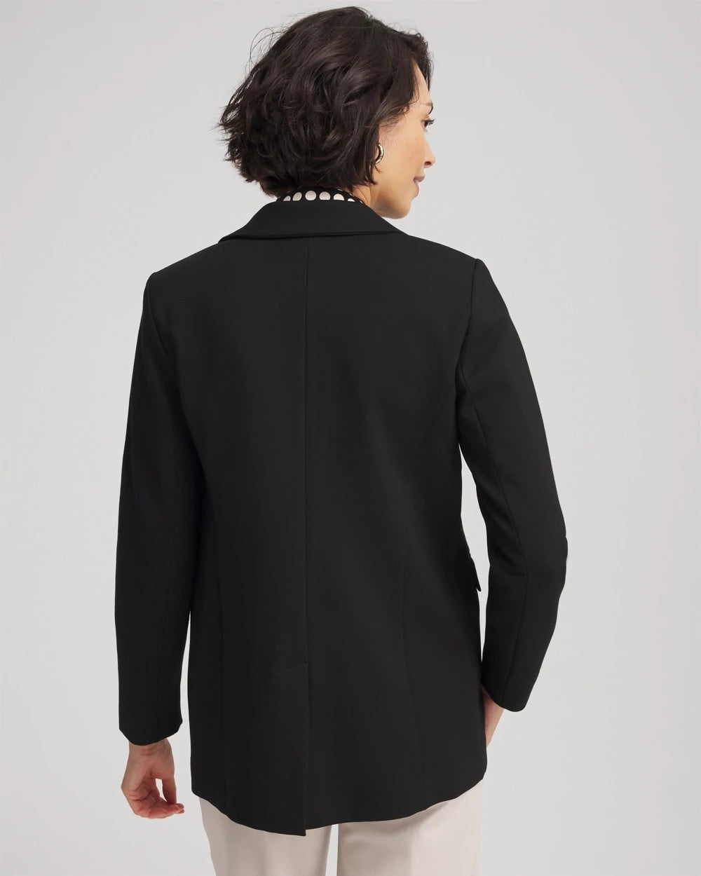 Chico's | Ponte Double-Breasted Knit Blazer/ Black