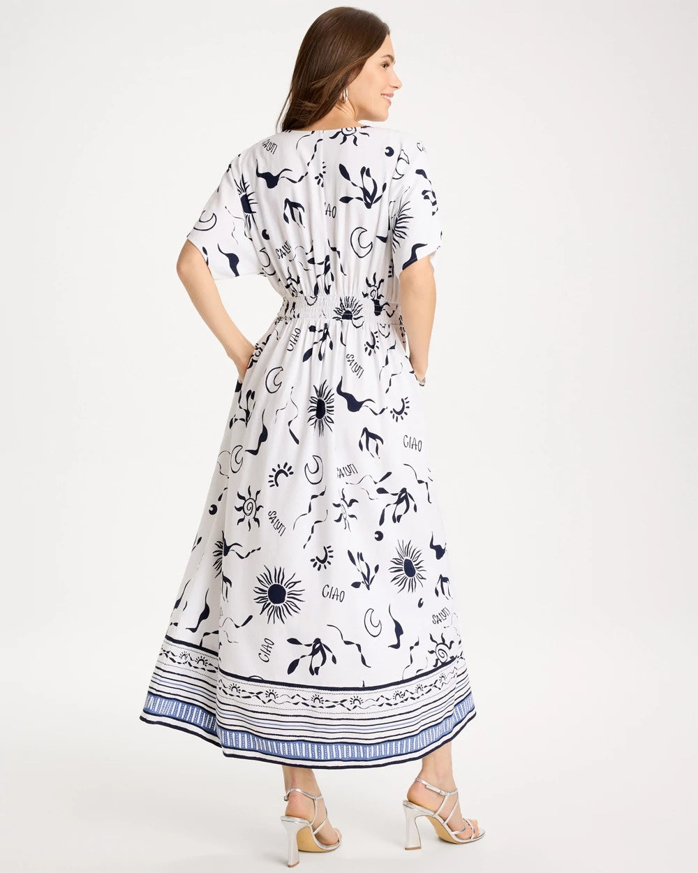 Chico's | Slub Flutter-Sleeve Vacation Dress/ Passport Blue