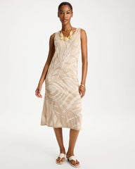 Chico's | Knit Printed Sweater Dress/ Gold